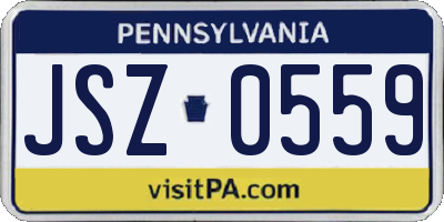 PA license plate JSZ0559