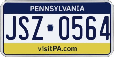 PA license plate JSZ0564
