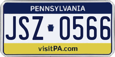 PA license plate JSZ0566