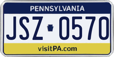 PA license plate JSZ0570