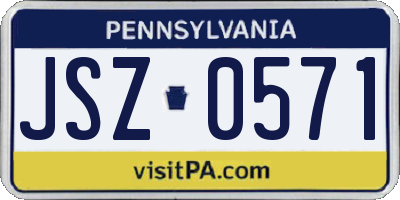 PA license plate JSZ0571