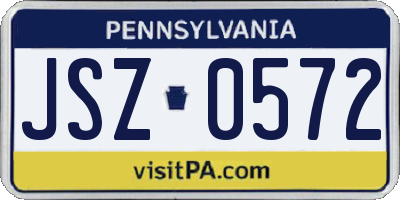 PA license plate JSZ0572
