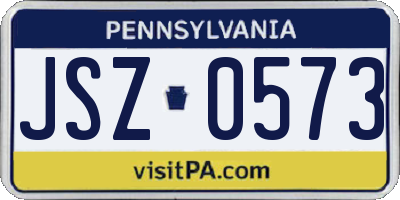 PA license plate JSZ0573