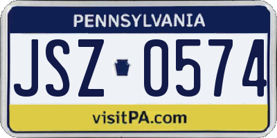 PA license plate JSZ0574