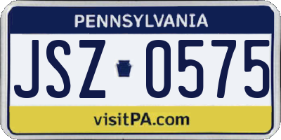PA license plate JSZ0575
