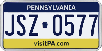 PA license plate JSZ0577