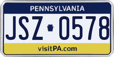 PA license plate JSZ0578