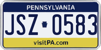 PA license plate JSZ0583