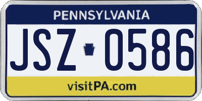 PA license plate JSZ0586