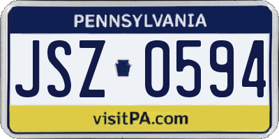 PA license plate JSZ0594