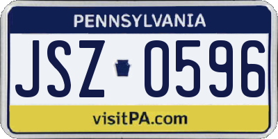 PA license plate JSZ0596