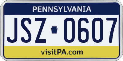 PA license plate JSZ0607
