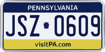 PA license plate JSZ0609