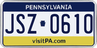 PA license plate JSZ0610