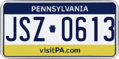 PA license plate JSZ0613