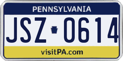 PA license plate JSZ0614