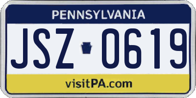 PA license plate JSZ0619