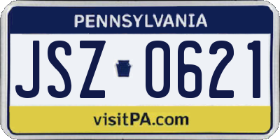 PA license plate JSZ0621