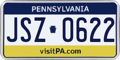 PA license plate JSZ0622