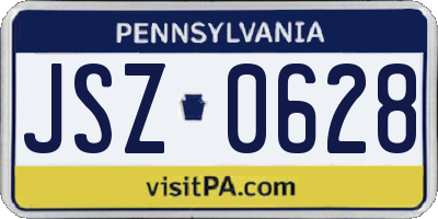 PA license plate JSZ0628