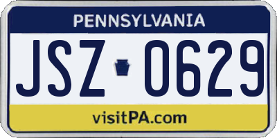 PA license plate JSZ0629