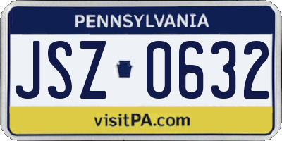 PA license plate JSZ0632