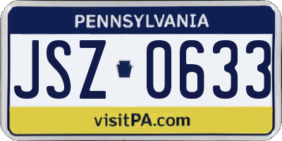 PA license plate JSZ0633