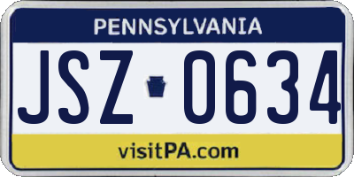 PA license plate JSZ0634