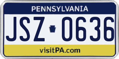 PA license plate JSZ0636