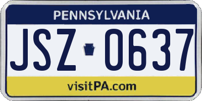 PA license plate JSZ0637