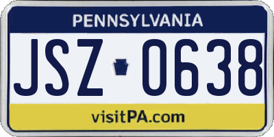 PA license plate JSZ0638