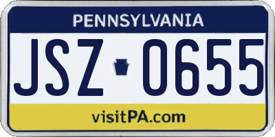 PA license plate JSZ0655