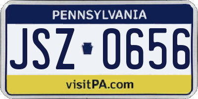 PA license plate JSZ0656