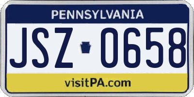 PA license plate JSZ0658