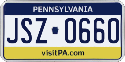 PA license plate JSZ0660