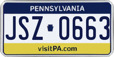 PA license plate JSZ0663