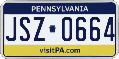 PA license plate JSZ0664