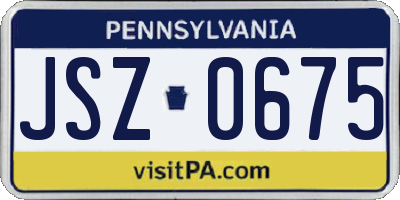 PA license plate JSZ0675
