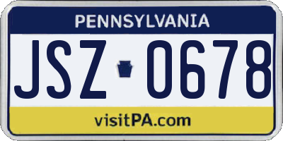 PA license plate JSZ0678