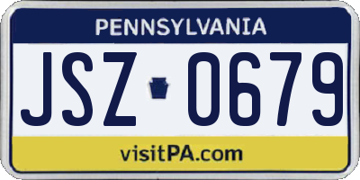PA license plate JSZ0679