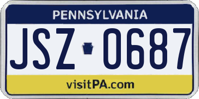 PA license plate JSZ0687