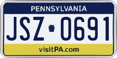 PA license plate JSZ0691