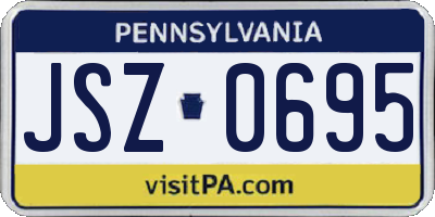 PA license plate JSZ0695