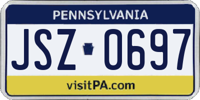 PA license plate JSZ0697