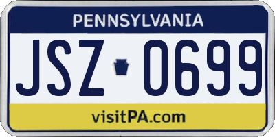 PA license plate JSZ0699