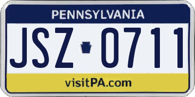PA license plate JSZ0711