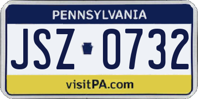PA license plate JSZ0732