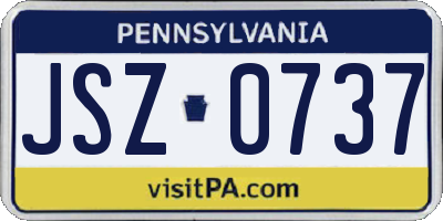 PA license plate JSZ0737
