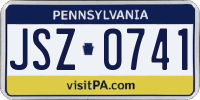 PA license plate JSZ0741