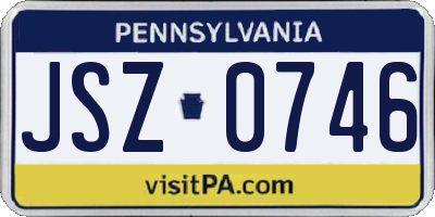 PA license plate JSZ0746